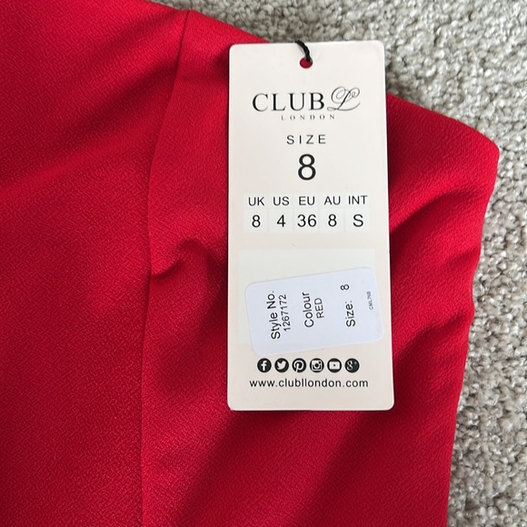 Club London red strapless jumpsuit - Picture 4 of 5